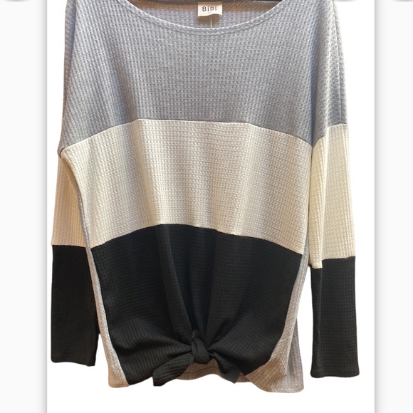 BellanBlue Waffle weave color block shades black, gray and white. NWT / Size Lg. - Picture 10 of 12